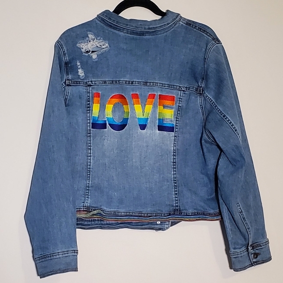Lane Bryant Jackets & Blazers - Lane Bryant Love Distressed Jean Jacket Size 20
